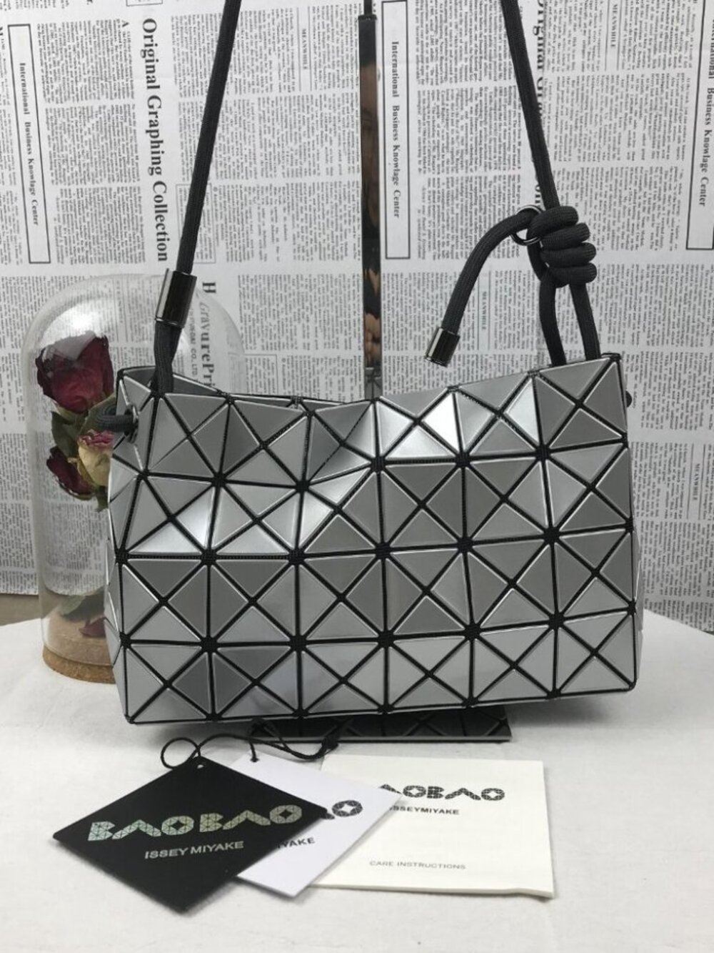 New Issey Miyake Baobao Shoulder Bag in silver